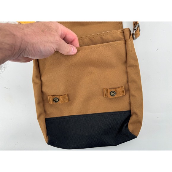 New Carhartt Crossbody Snap Bag Mens OS Brown Black Rain Defender Utility Bag - Picture 7 of 9
